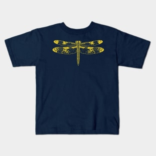 Intricate Golden DragonFly Kids T-Shirt